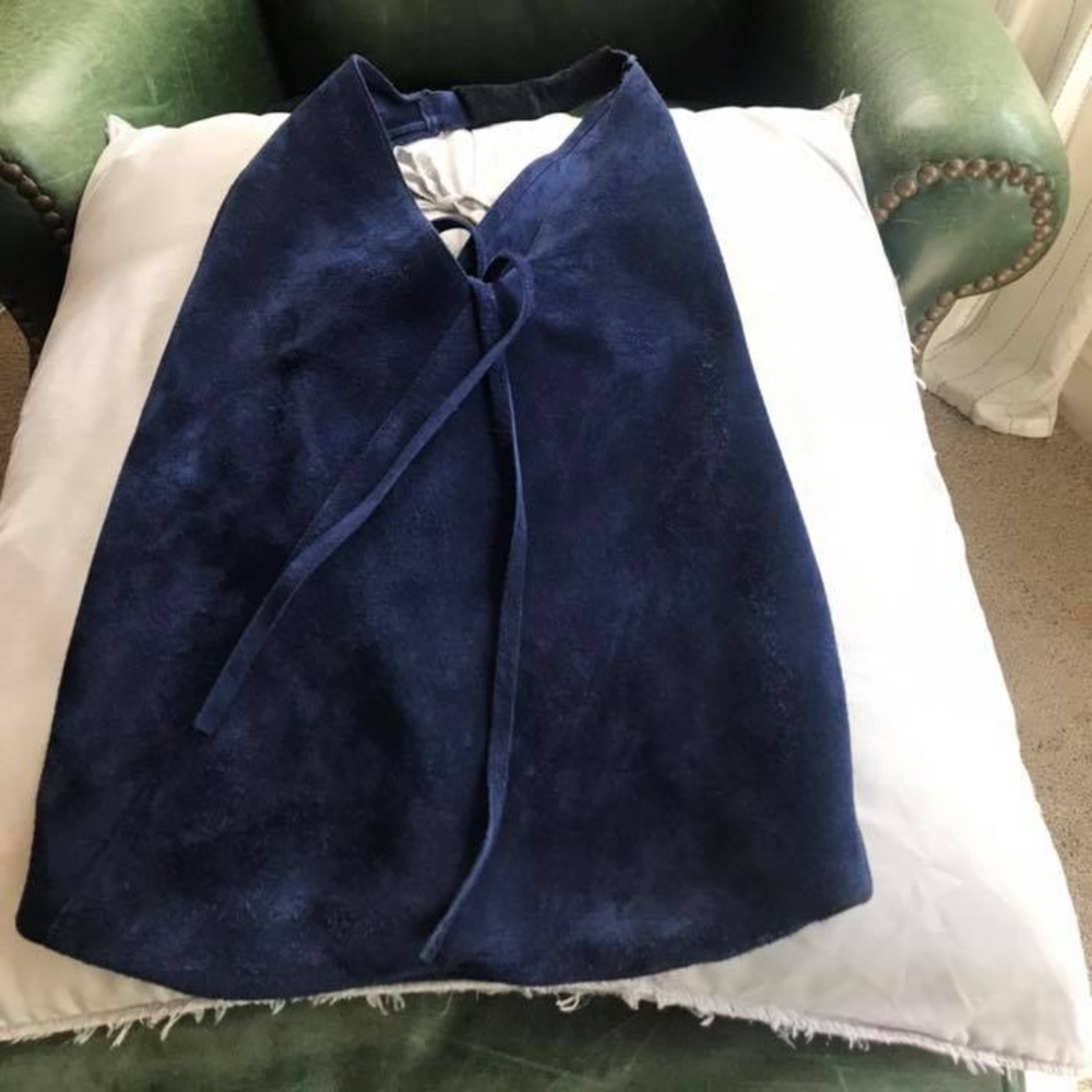 Navy suede bag from Greece